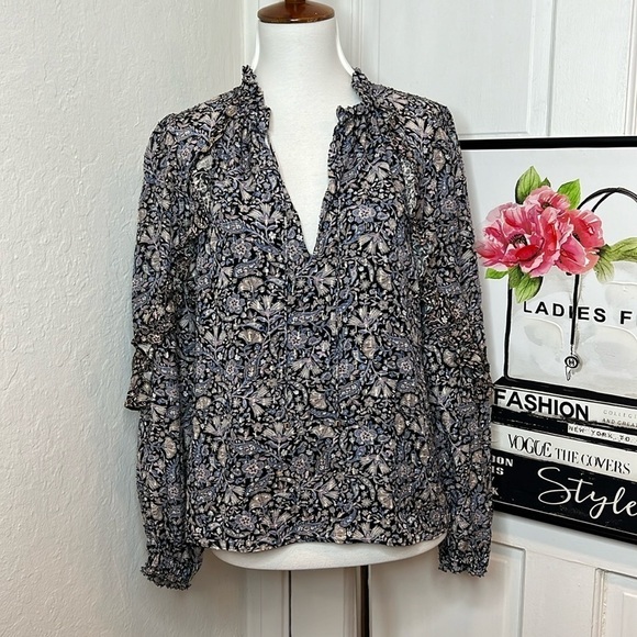 Intermix Maura Ruffled Floral Paisley Blouse Size S - Picture 3 of 9